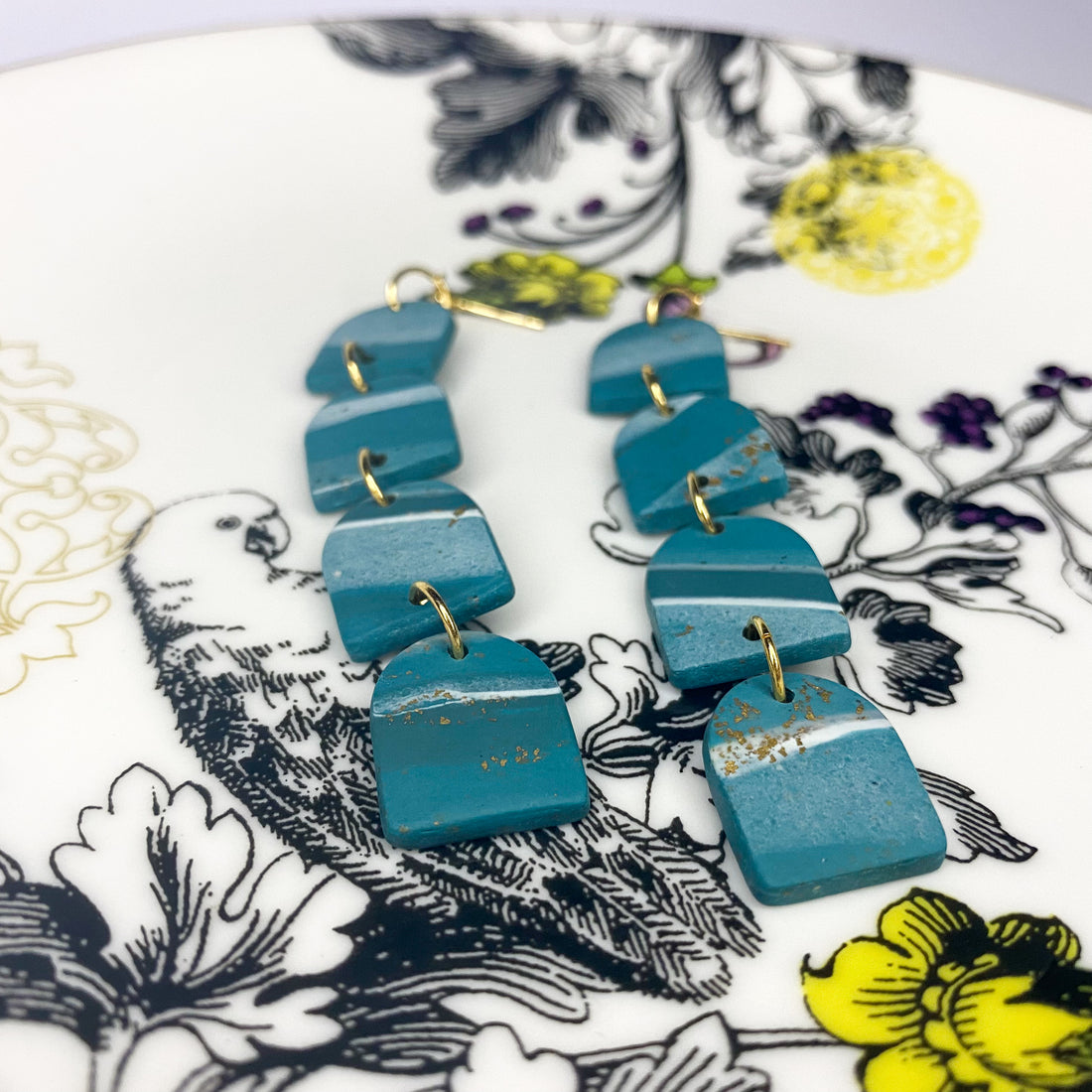 As The Seafoam Glitters – Stacked Arch Dangles