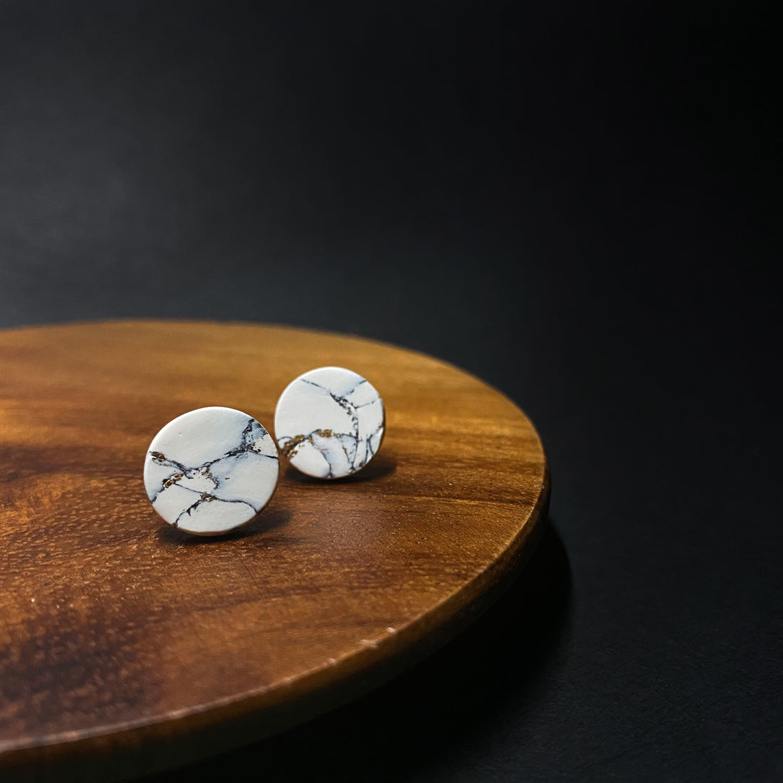 Calacatta Marble - Round Studs