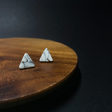 Calacatta Marble - Triangle Studs